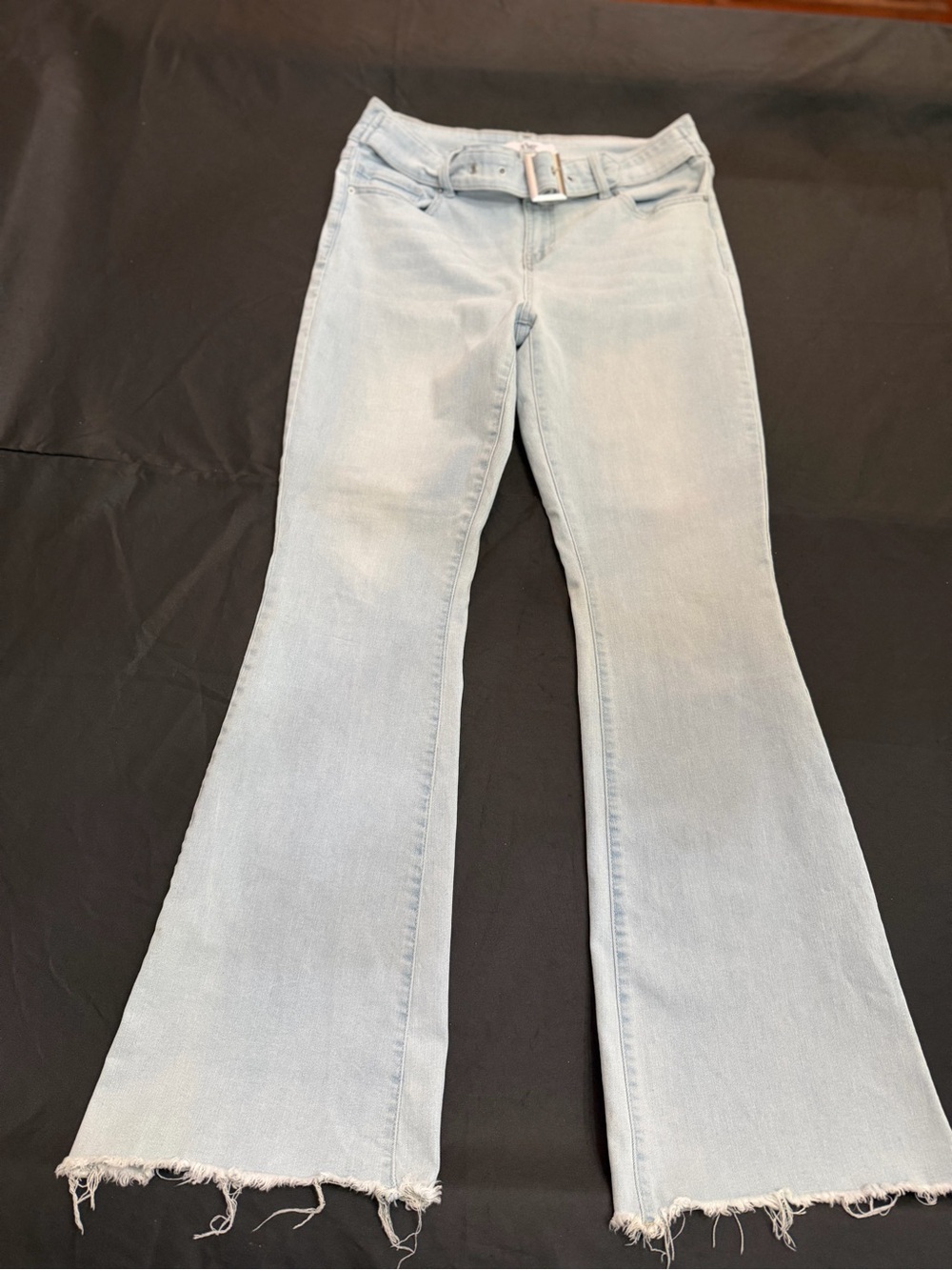 YMI Light Blue Flare Jeans with Fabric Belt